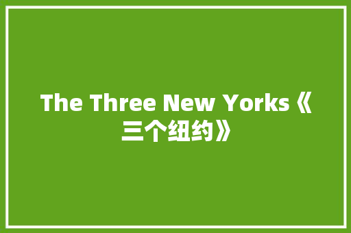 The Three New Yorks《三个纽约》