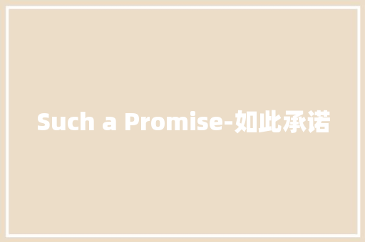 Such a Promise-如此承诺