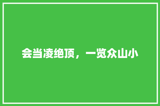 会当凌绝顶，一览众山小