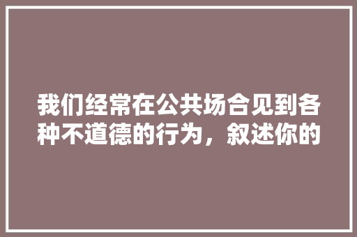 我们经常在公共场合见到各种不道德的行为，叙述你的一次相关经历