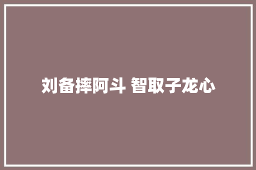 刘备摔阿斗 智取子龙心