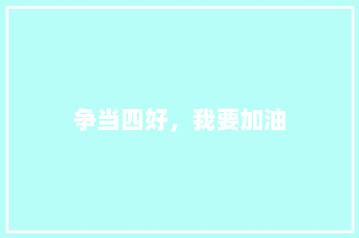 争当四好，我要加油