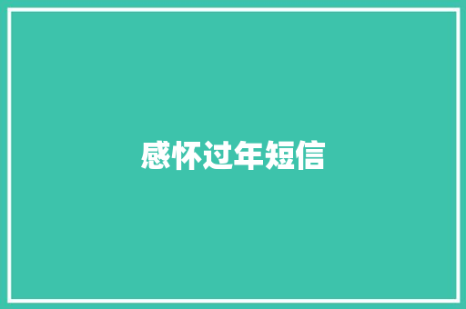 感怀过年短信