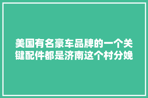 美国有名豪车品牌的一个关键配件都是济南这个村分娩的 汽车知识