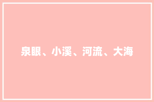 泉眼、小溪、河流、大海