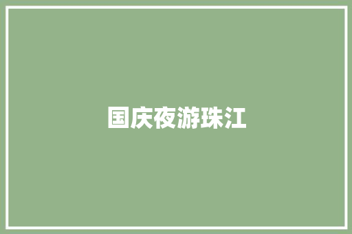 国庆夜游珠江