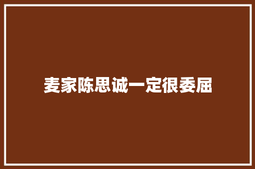 麦家陈思诚一定很委屈