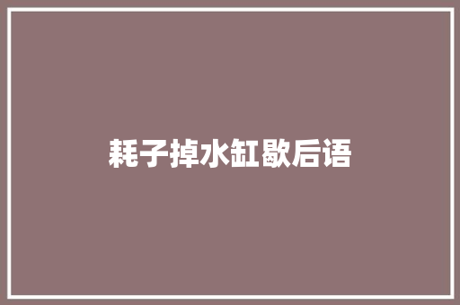 耗子掉水缸歇后语 知识百科