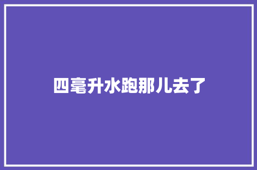 四毫升水跑那儿去了