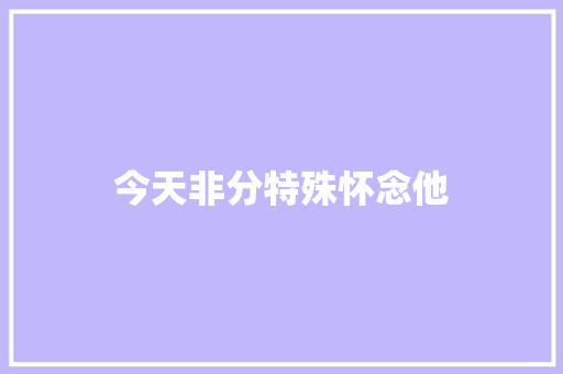今天非分特殊怀念他
