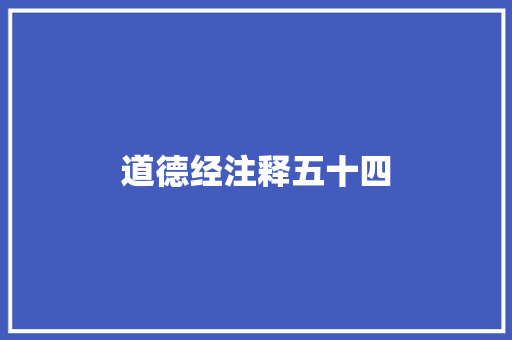 道德经注释五十四 汽车知识