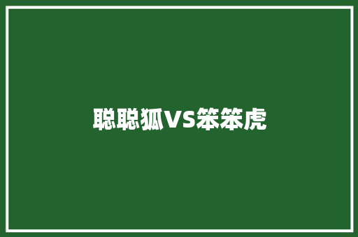 聪聪狐VS笨笨虎