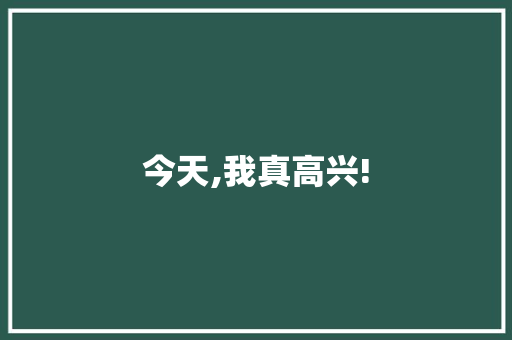 今天,我真高兴!