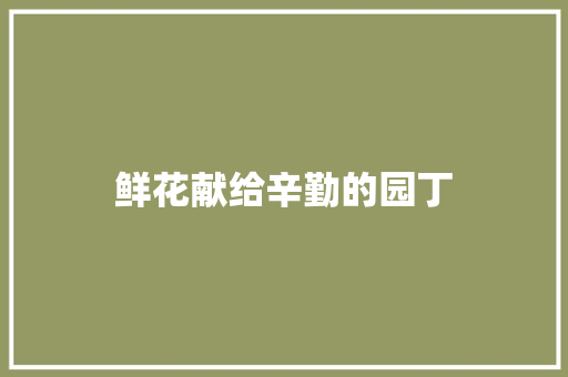 鲜花献给辛勤的园丁 知识百科