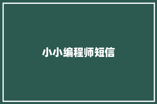 小小编程师短信