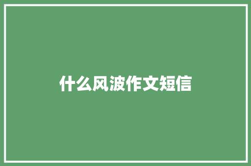 什么风波作文短信