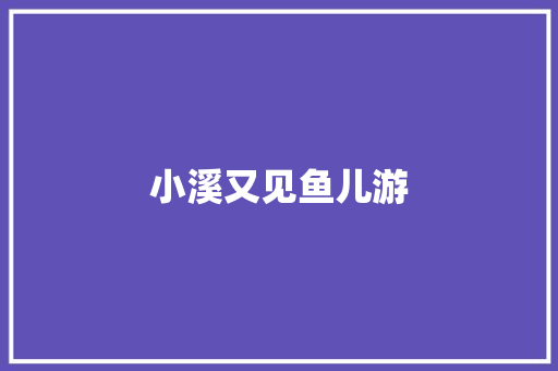 小溪又见鱼儿游