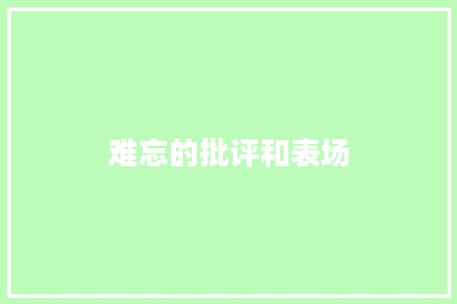 难忘的批评和表场