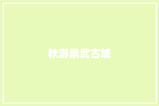 秋游崇武古城