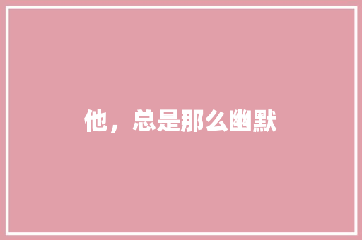 他，总是那么幽默