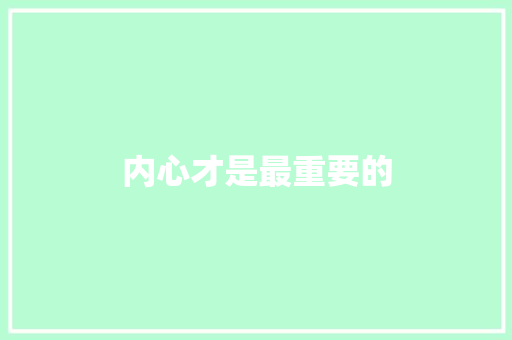 内心才是最重要的