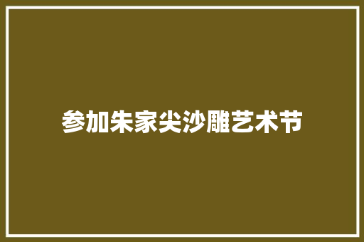 参加朱家尖沙雕艺术节 知识百科