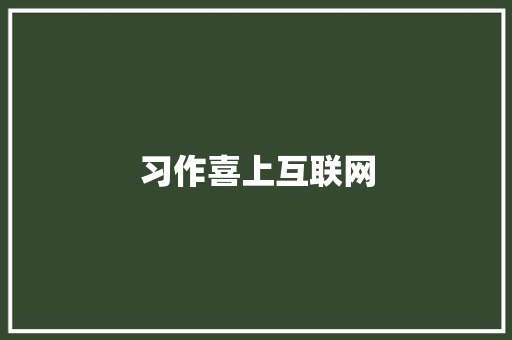习作喜上互联网 知识百科