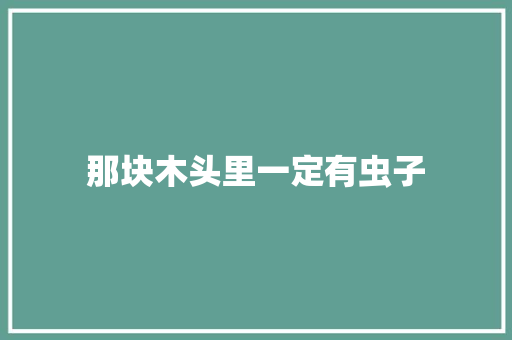 那块木头里一定有虫子