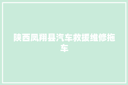 陕西凤翔县汽车救援维修拖车 汽车知识