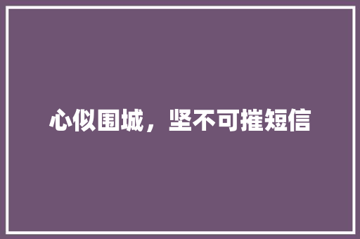心似围城，坚不可摧短信