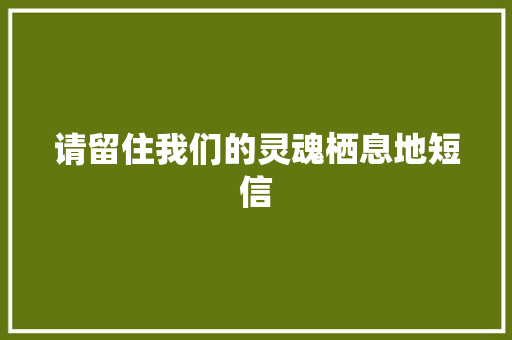 请留住我们的灵魂栖息地短信