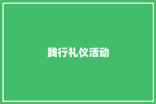 践行礼仪活动
