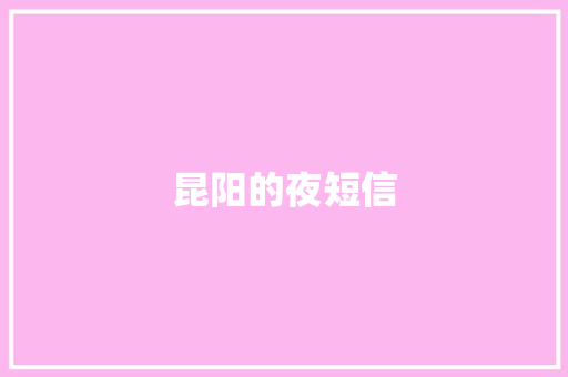 昆阳的夜短信