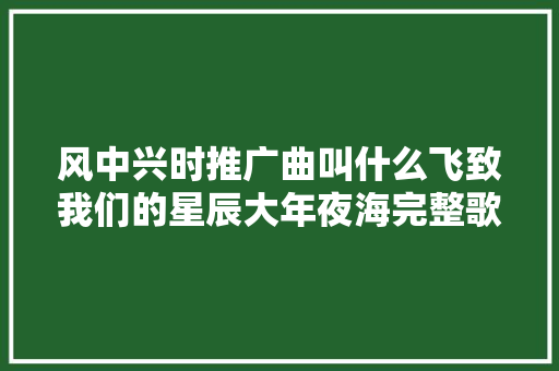 风中兴时推广曲叫什么飞致我们的星辰大年夜海完整歌词 休闲娱乐