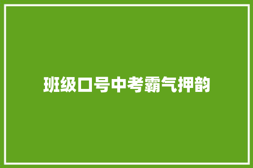 班级口号中考霸气押韵 知识百科