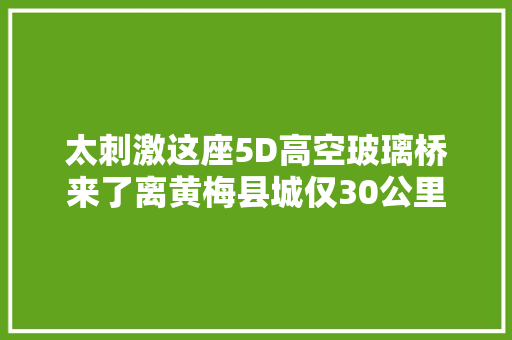 太刺激这座5D高空玻璃桥来了离黄梅县城仅30公里