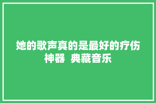 她的歌声真的是最好的疗伤神器  典藏音乐