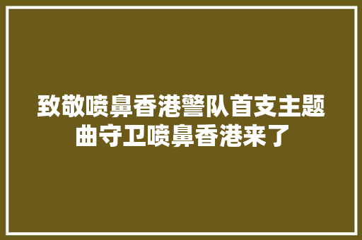 致敬喷鼻香港警队首支主题曲守卫喷鼻香港来了 休闲娱乐