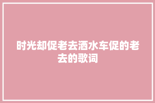 时光却促老去洒水车促的老去的歌词 休闲娱乐