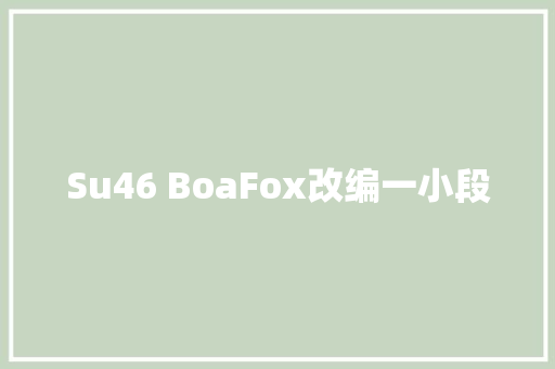 Su46 BoaFox改编一小段 休闲娱乐
