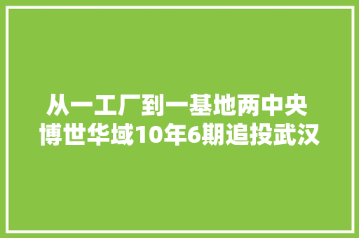 从一工厂到一基地两中央 博世华域10年6期追投武汉