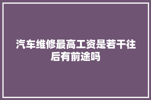 汽车维修最高工资是若干往后有前途吗 汽车知识