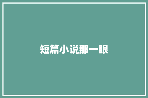 短篇小说那一眼