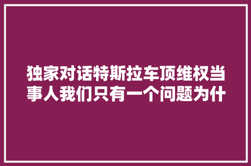 独家对话特斯拉车顶维权当事人我们只有一个问题为什么会刹车失落灵