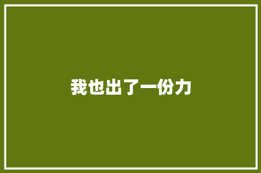 我也出了一份力 休闲娱乐