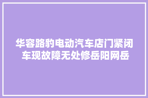 华容路豹电动汽车店门紧闭 车现故障无处修岳阳网岳阳新闻