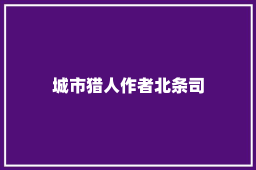 城市猎人作者北条司