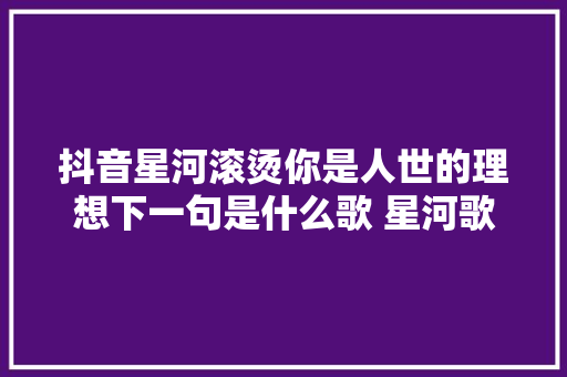 抖音星河滚烫你是人世的理想下一句是什么歌 星河歌词完整版