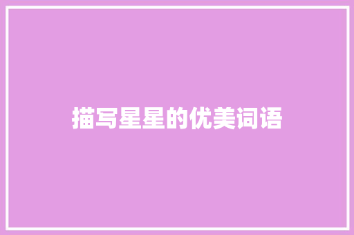 描写星星的优美词语