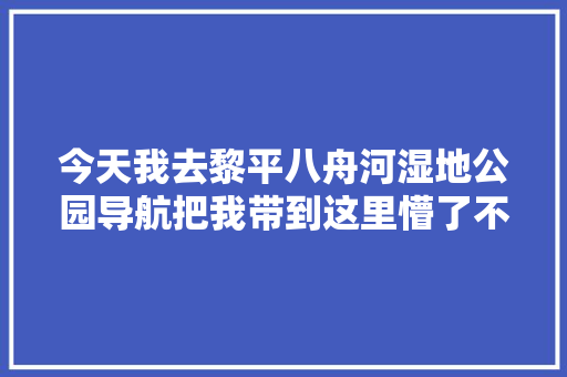 今天我去黎平八舟河湿地公园导航把我带到这里懵了不知真假